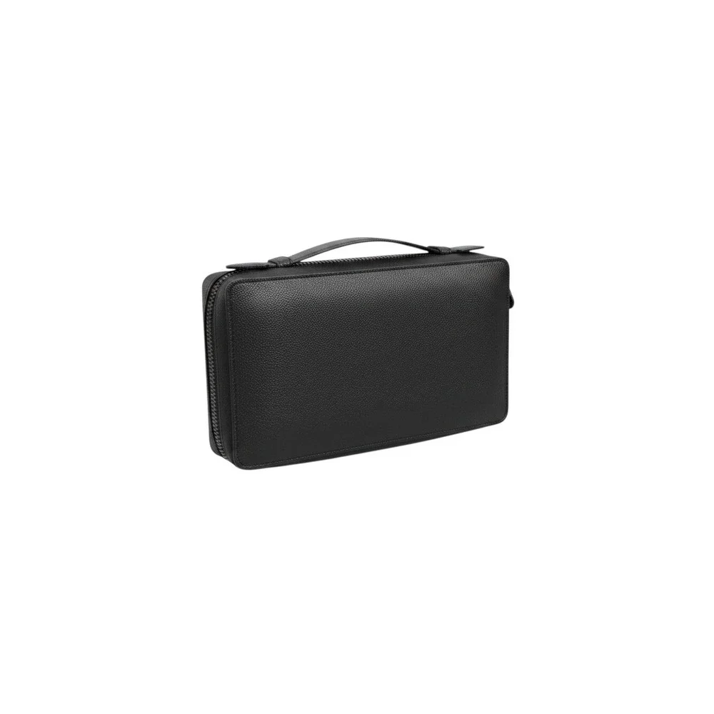 Coach Travel Organizer Wallet Mens OS Black Excellent Leather Zip Around Handle